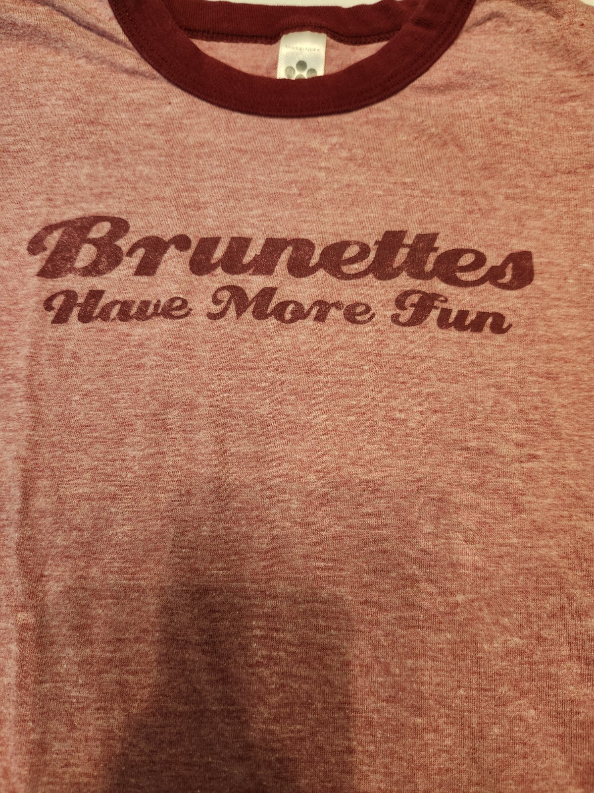 VTG American Apparel Brunettes Have More Fun Baby Tee Size Medium Y2K 2000s