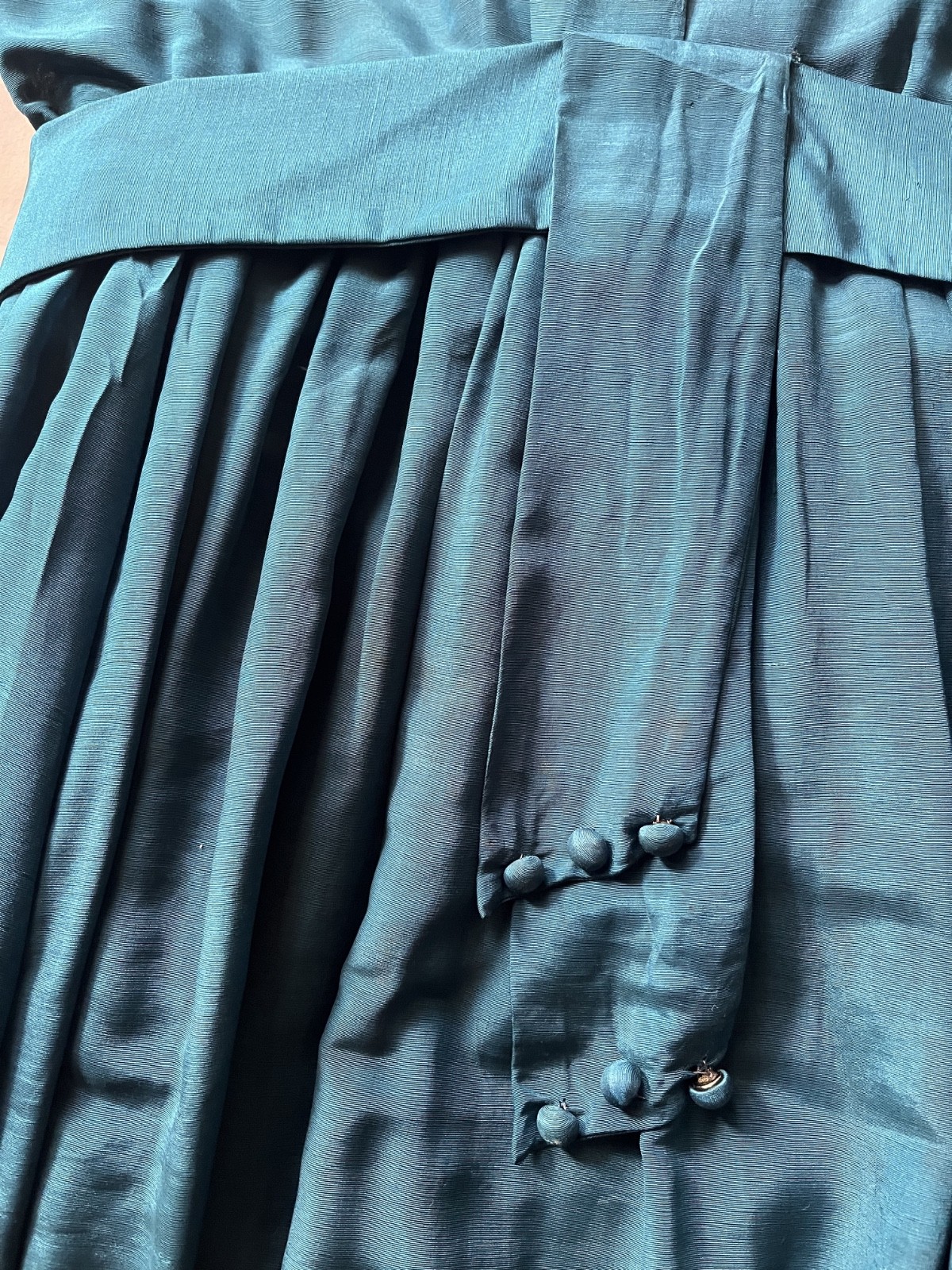 1910s 1900s antique Turquoise Silk Dress – M/L