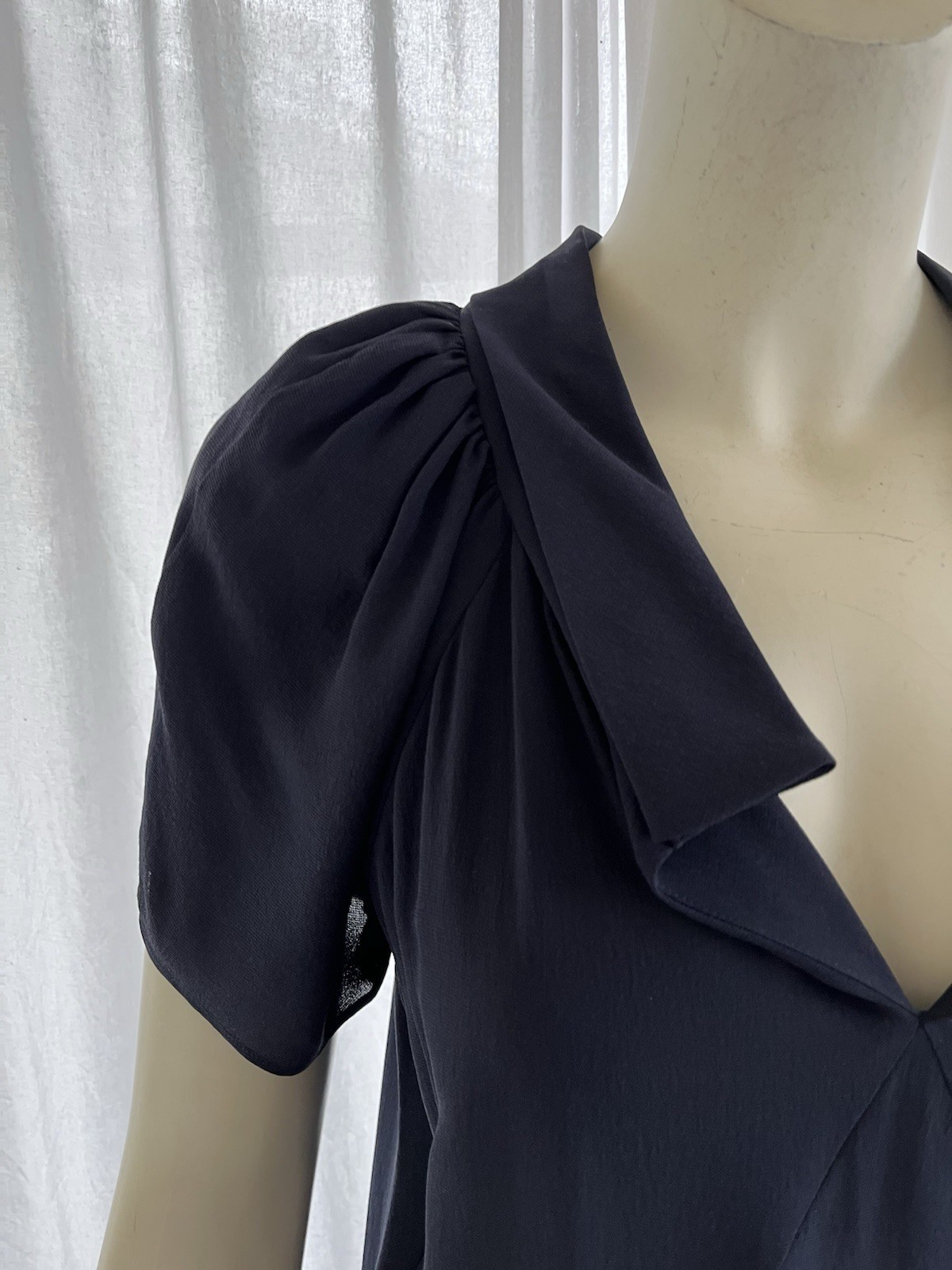 Vintage Balenciaga Nicholas Ghesquiere 2008 Navy Silk Dress Summer Day Dress