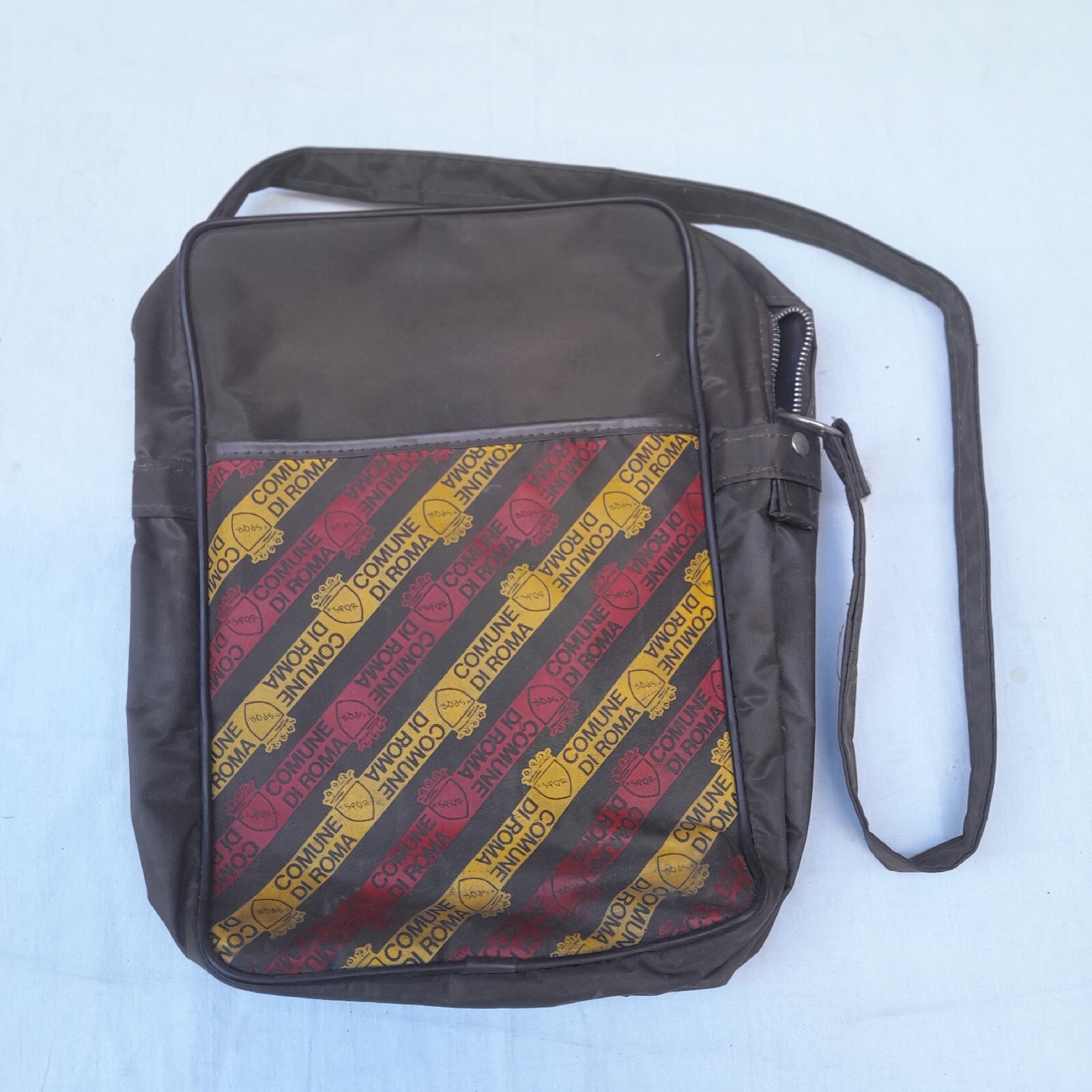 VINTAGE SPQR MUNICIPALITY LOGO BROWN SHOULDER BAG 1970s