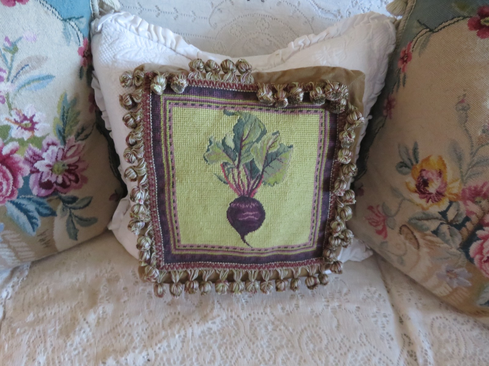 2 Vintage Crochet Purses 1 w peacock Celluloid Handle 1Baby Pink Victorian Purse