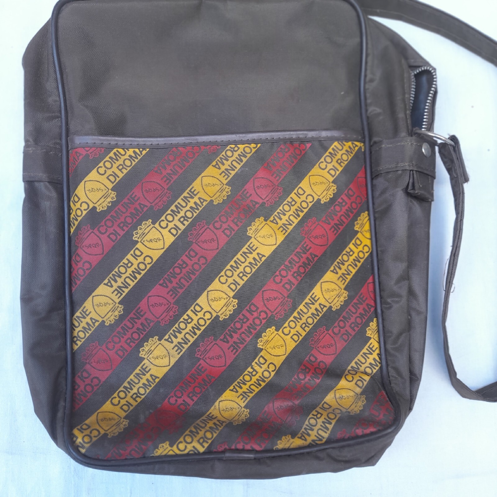 VINTAGE SPQR MUNICIPALITY LOGO BROWN SHOULDER BAG 1970s