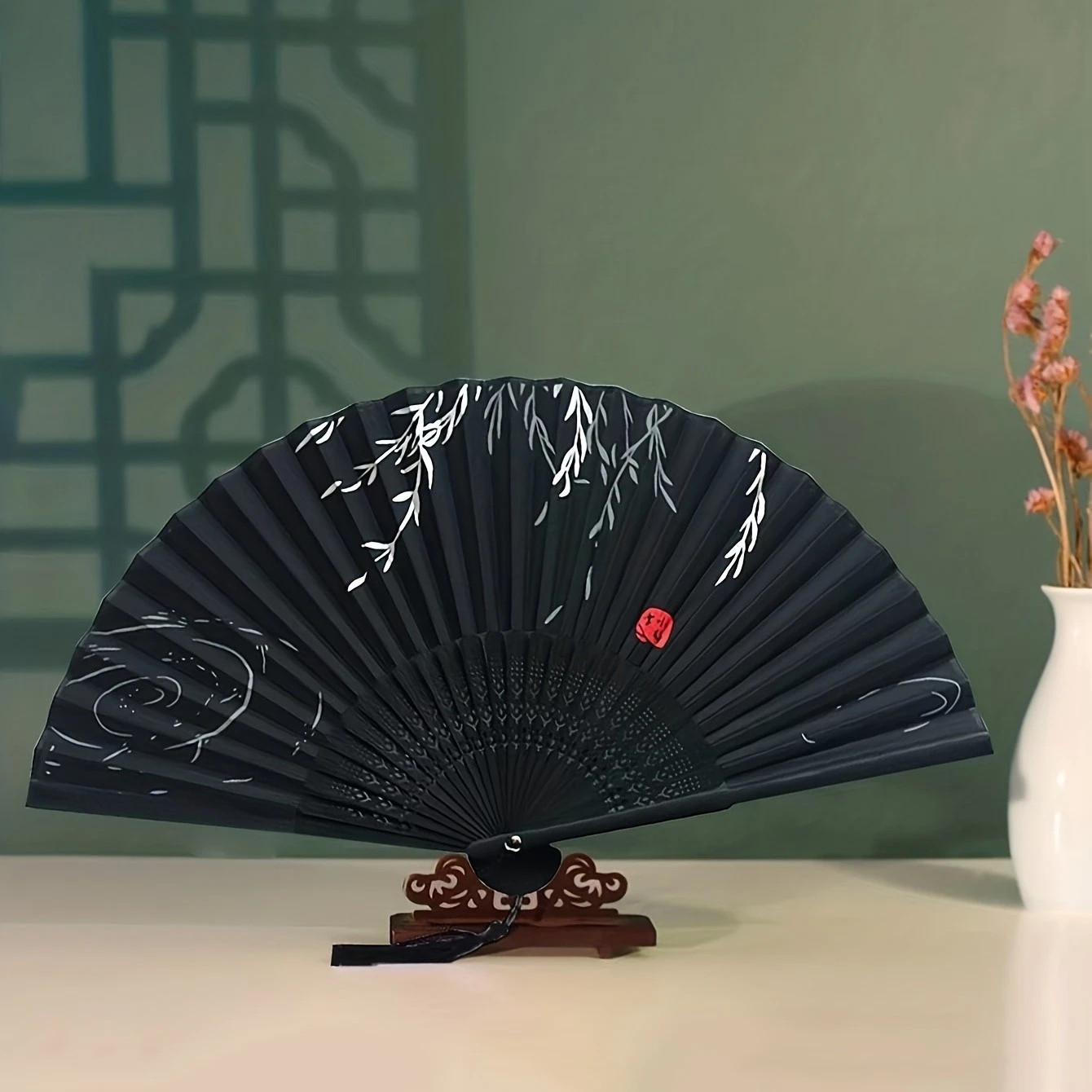 1pc-Multi-colored hand folding fan, bamboo folding fan, hand folding fan for