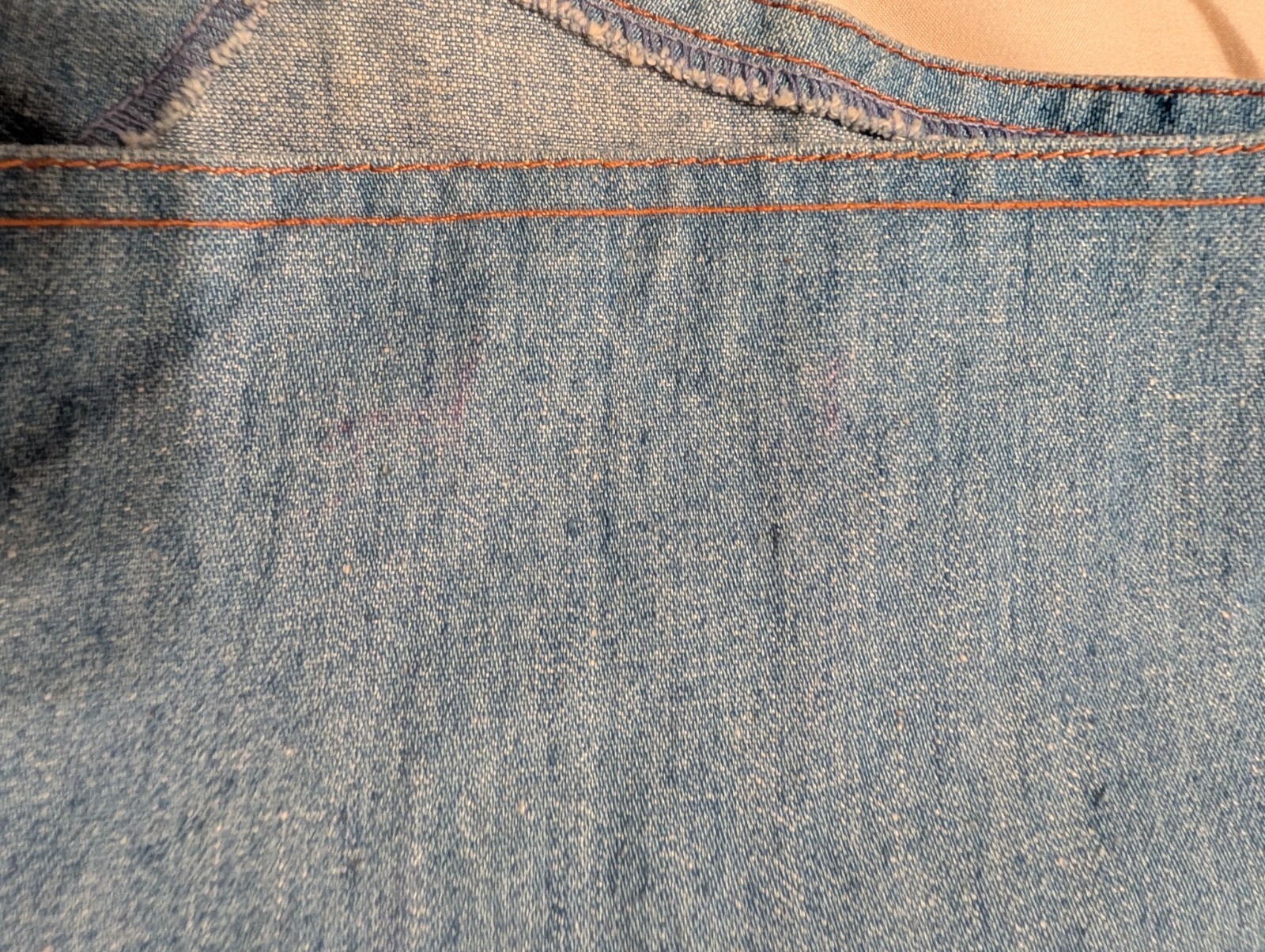 Gaslight Blue Denim Vest Button Front Size L Regular Cotton/Polyester