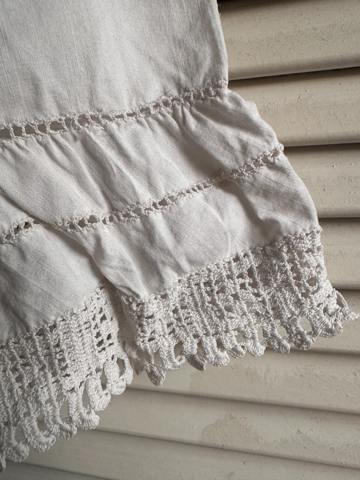 Antique Edwardian Cotton Bloomers | Filet Crochet Trim | Size XS | Coquette Girl