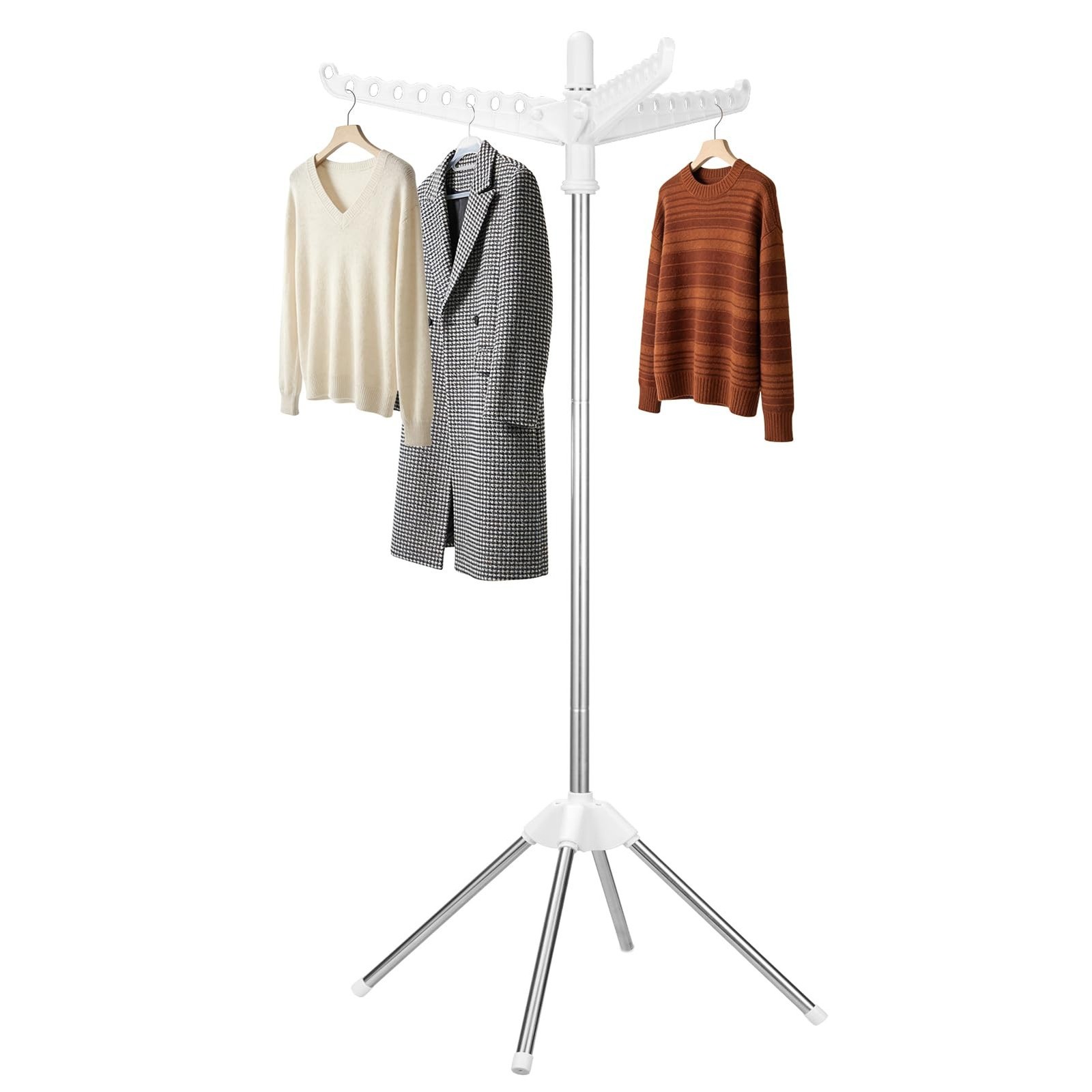 Rotatable and Foldable Clothes Drying Rack 59 Inch Laundry Drying Tree with 2…