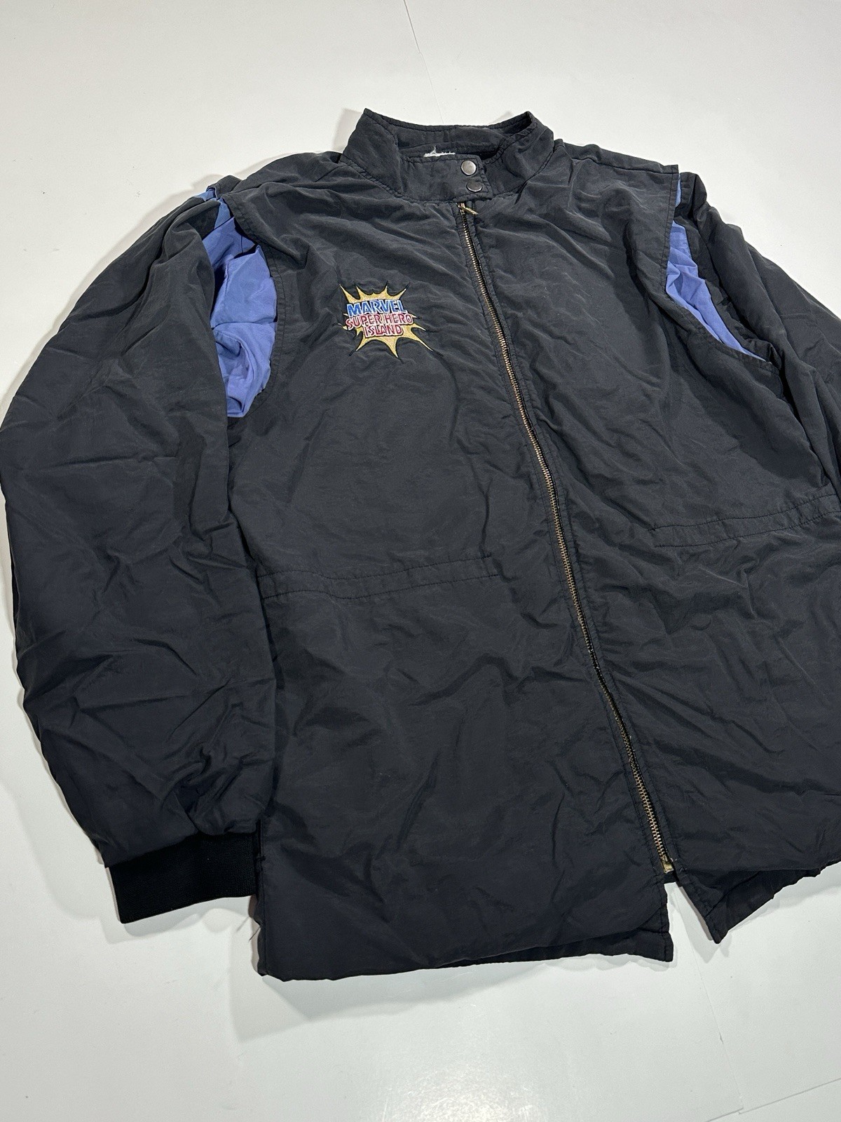 Vintage Universal Studios Marvel Super Hero Island Employee Jacket Size XL Rare