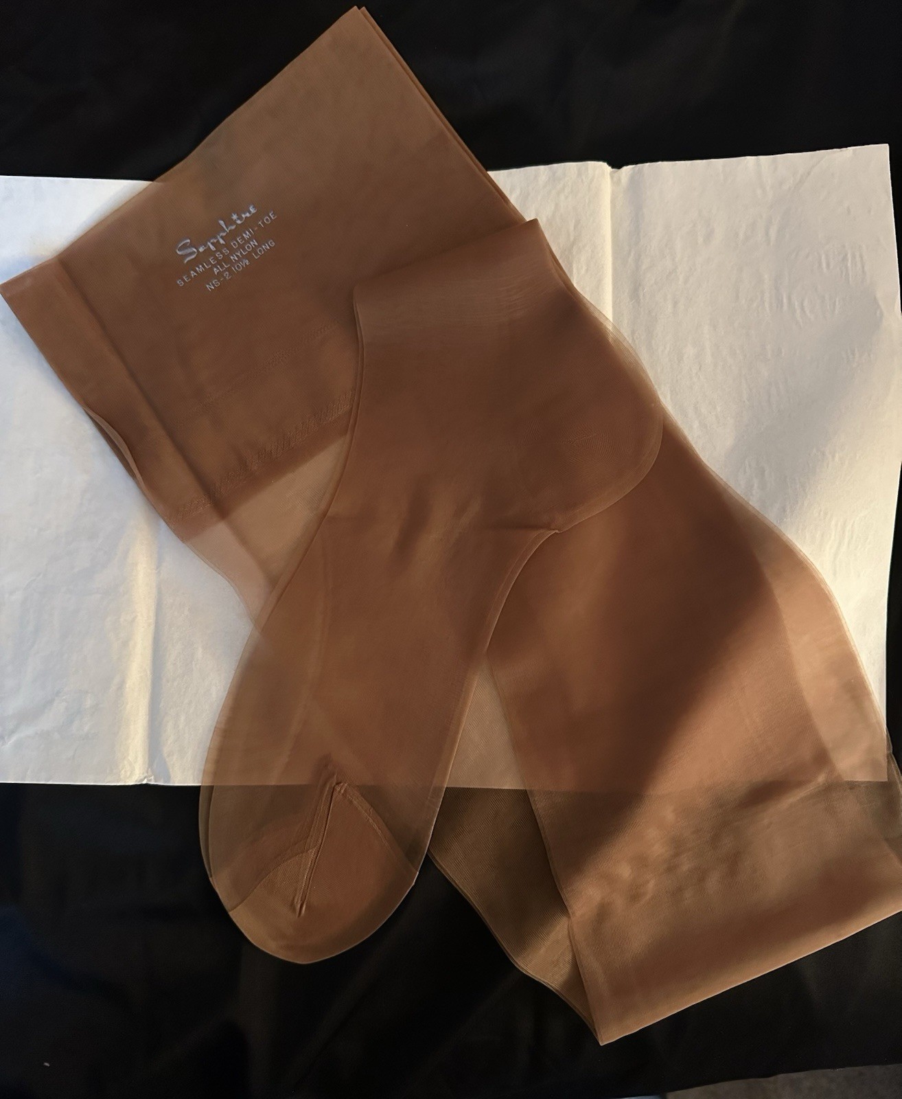 Sapphire Demi-Sandal Nylon Stockings 10 1/2 L