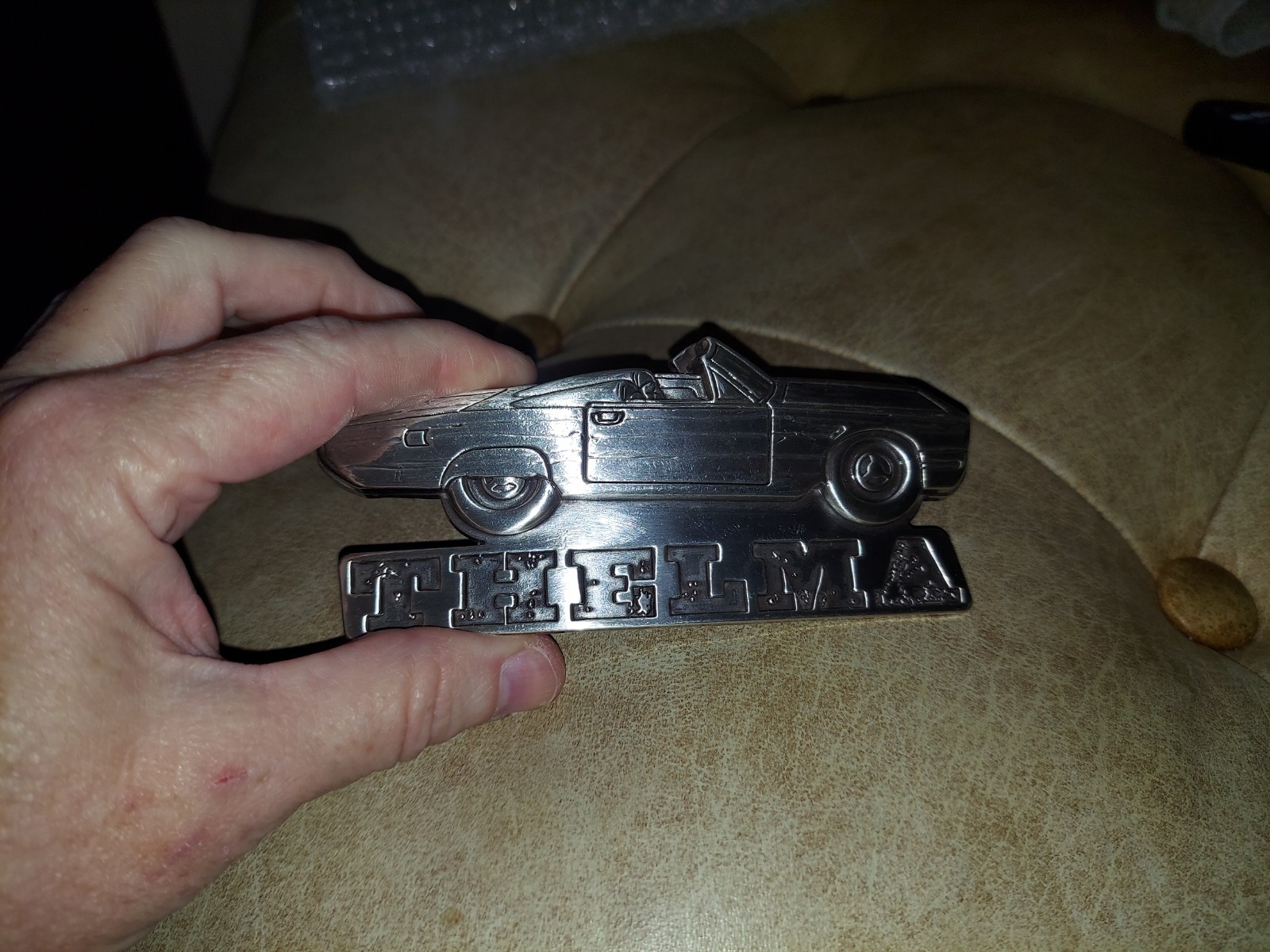 Thelma Silver Tone Belt Buckle Happy Trails Junk Gypsies