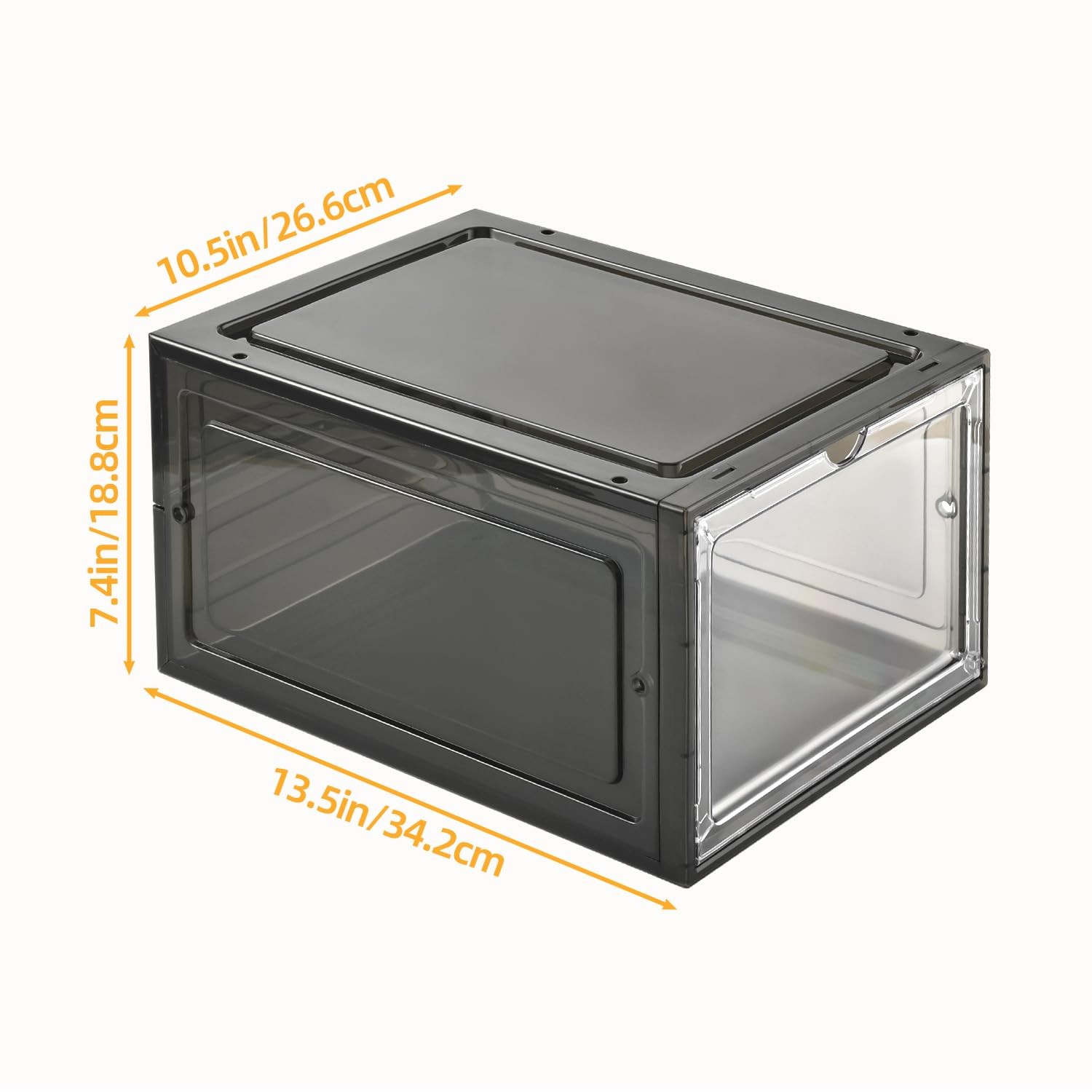 Hat Organizer Box,Stackable Clear Baseball Caps Holder 2 pack, black clear