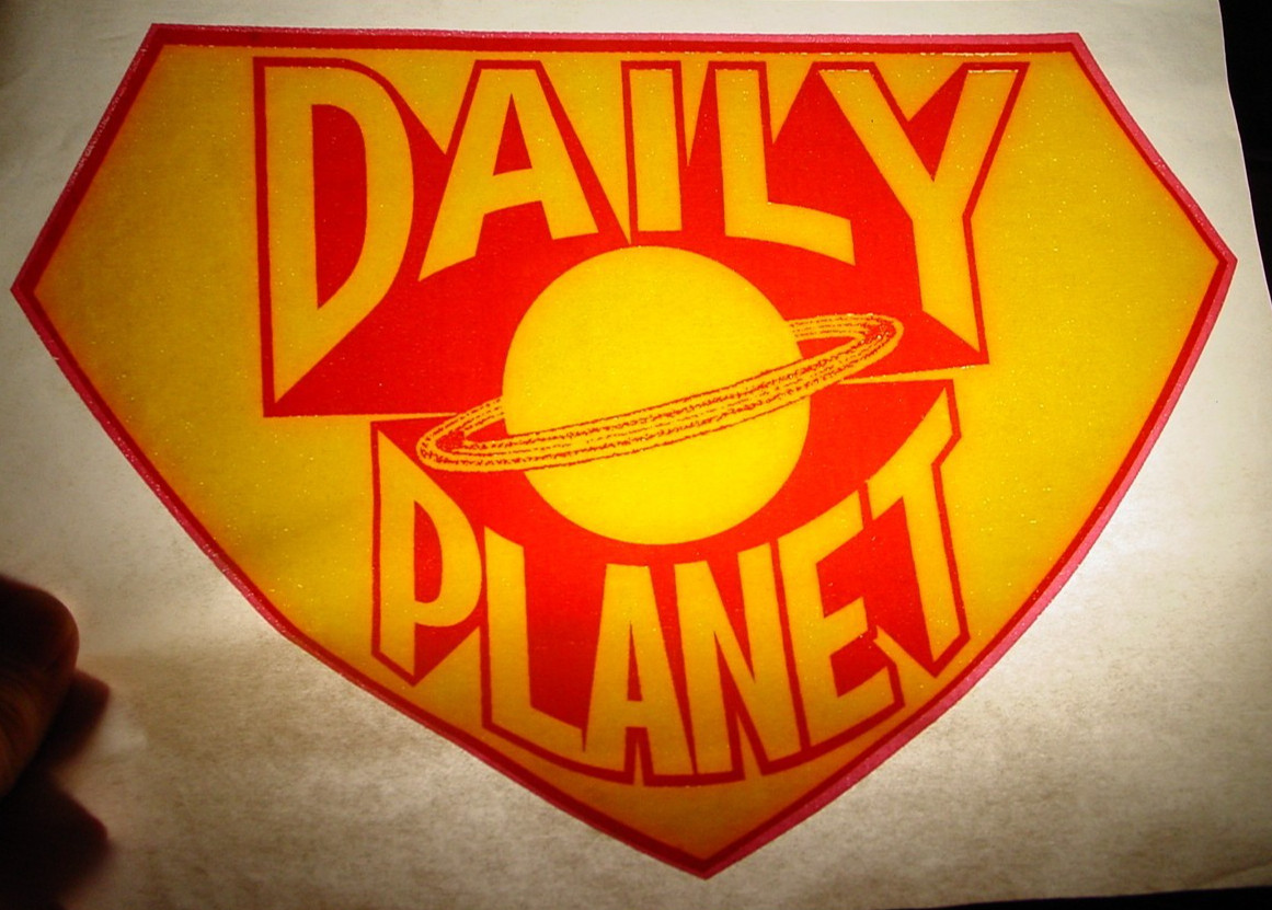 DAILY PLANET SUPERMAN VINTAGE 1970’s CARTOON IRON ON TRANSFER -NICE, B-27