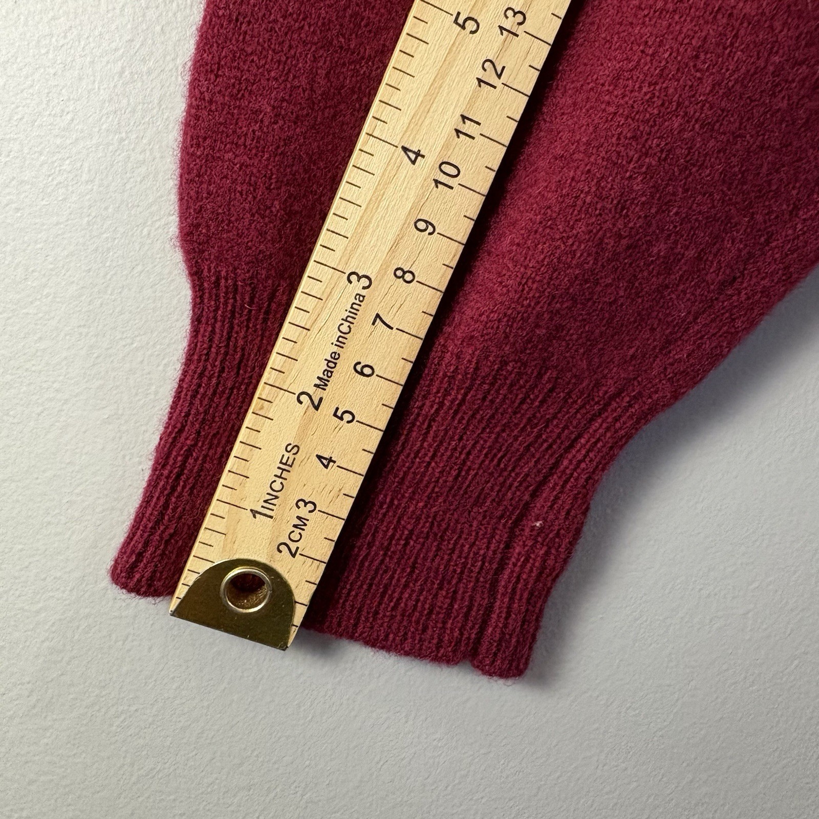 Vintage Jacobson’s 100% Lambswool L Sweater Knit Pullover V-Neck Dark Red Preppy
