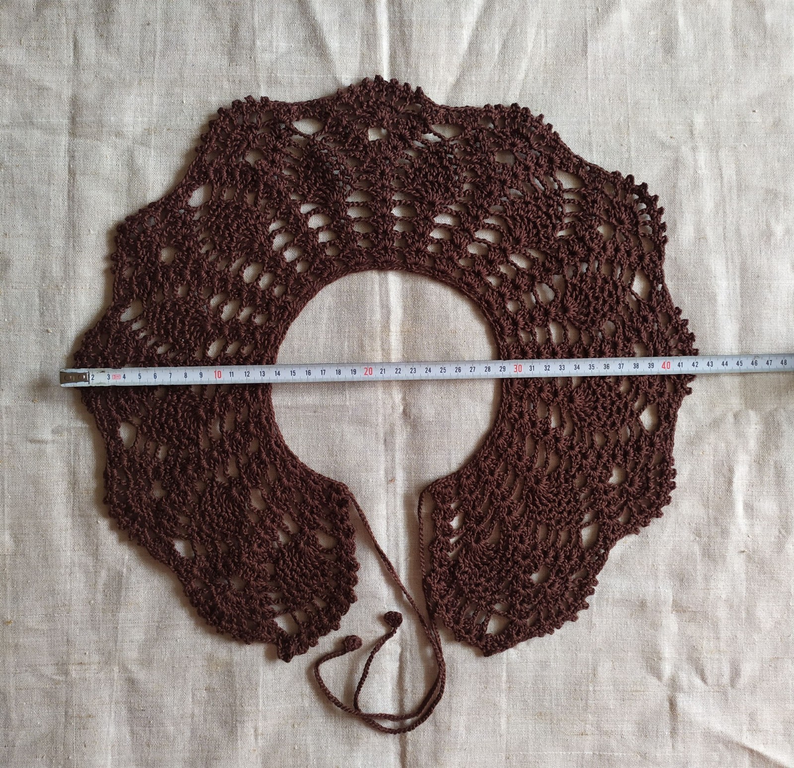 Handmade Crochet Lace Collar, Brown 100% Cotton Detachable Kra…
