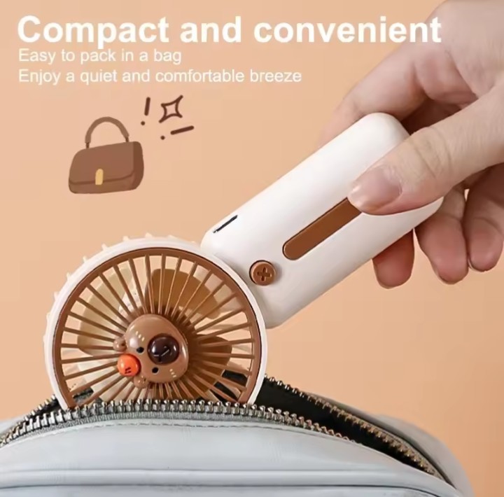 Portable Mini USB Rechargeable Handheld Fan 3 Speed High Wind Power Summer Cool