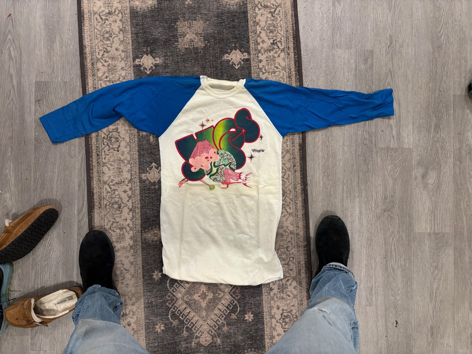 Vintage 70’s Yes Band Tour Raglan Baseball Jersey T Shirt Double Sided Ex Cond