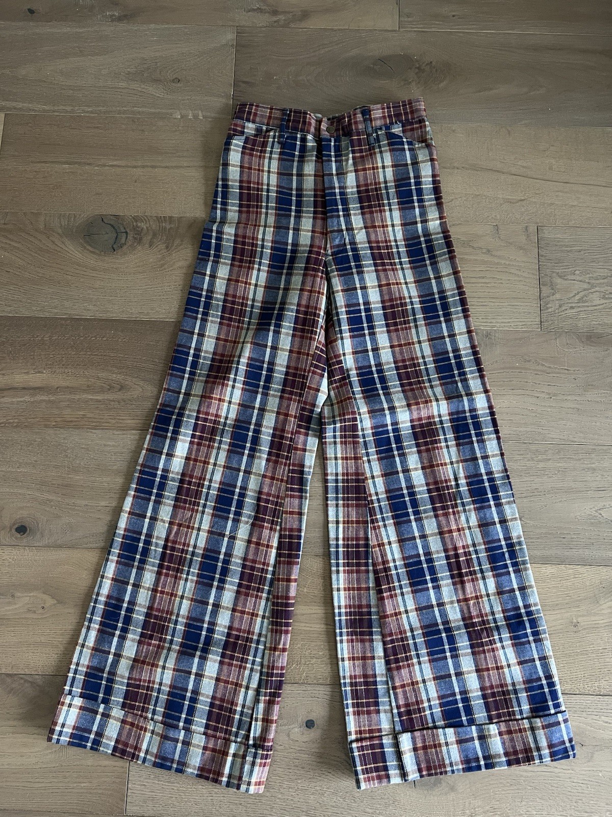 VTG 70s Landlubber varsity plaid bellbottoms SZ 4/6