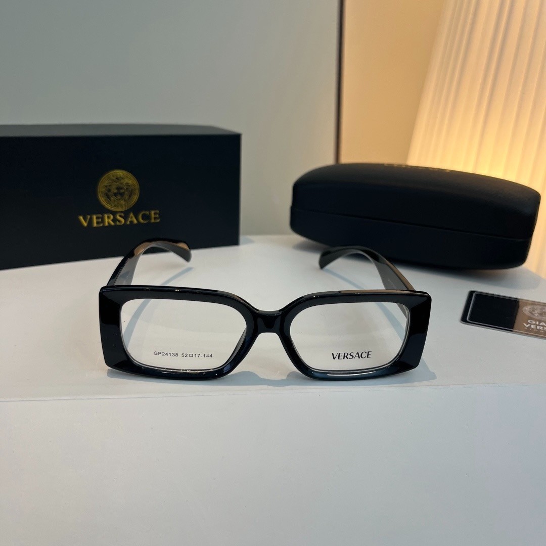 Versace GP24138 52 17-144mm Classic Black Square Unisex Clear Sunglasses New
