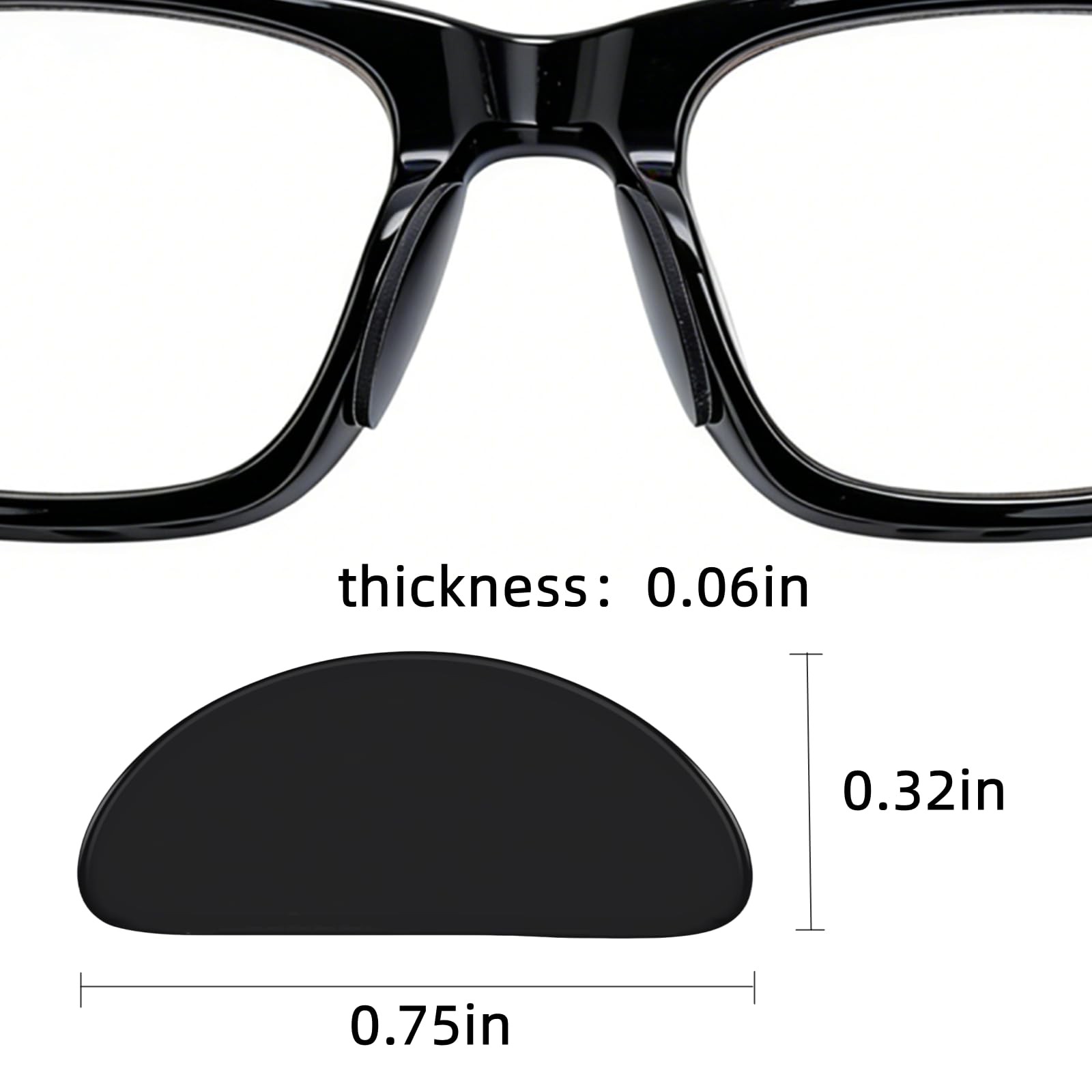 Compatible with Ray Ban Meta Nose Pads,20 Pairs Fit for Rayban 20pairs,black