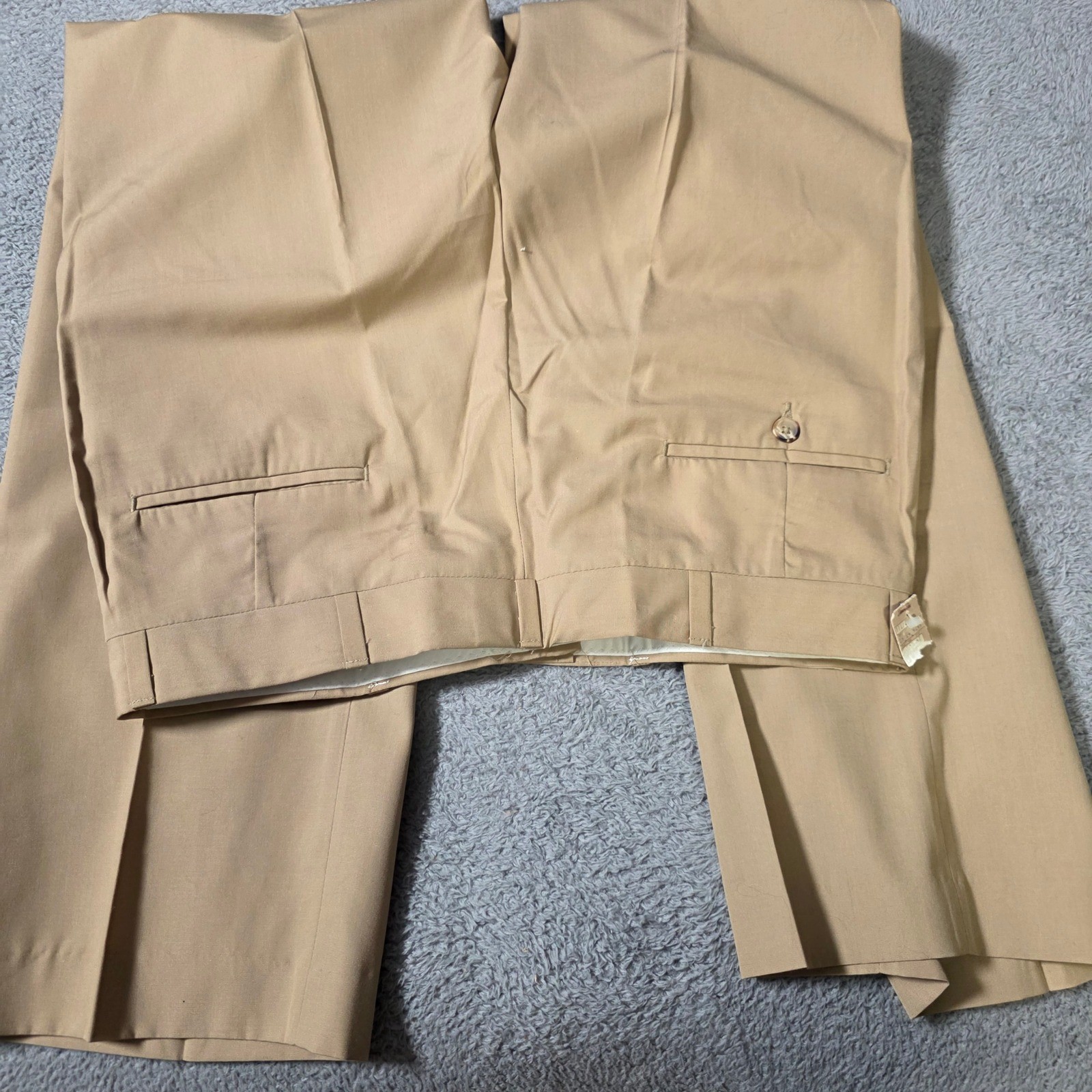 Mens 36×31 Trousers Tan Vintage Deadstock Klopman Dacron Cotton Slacks