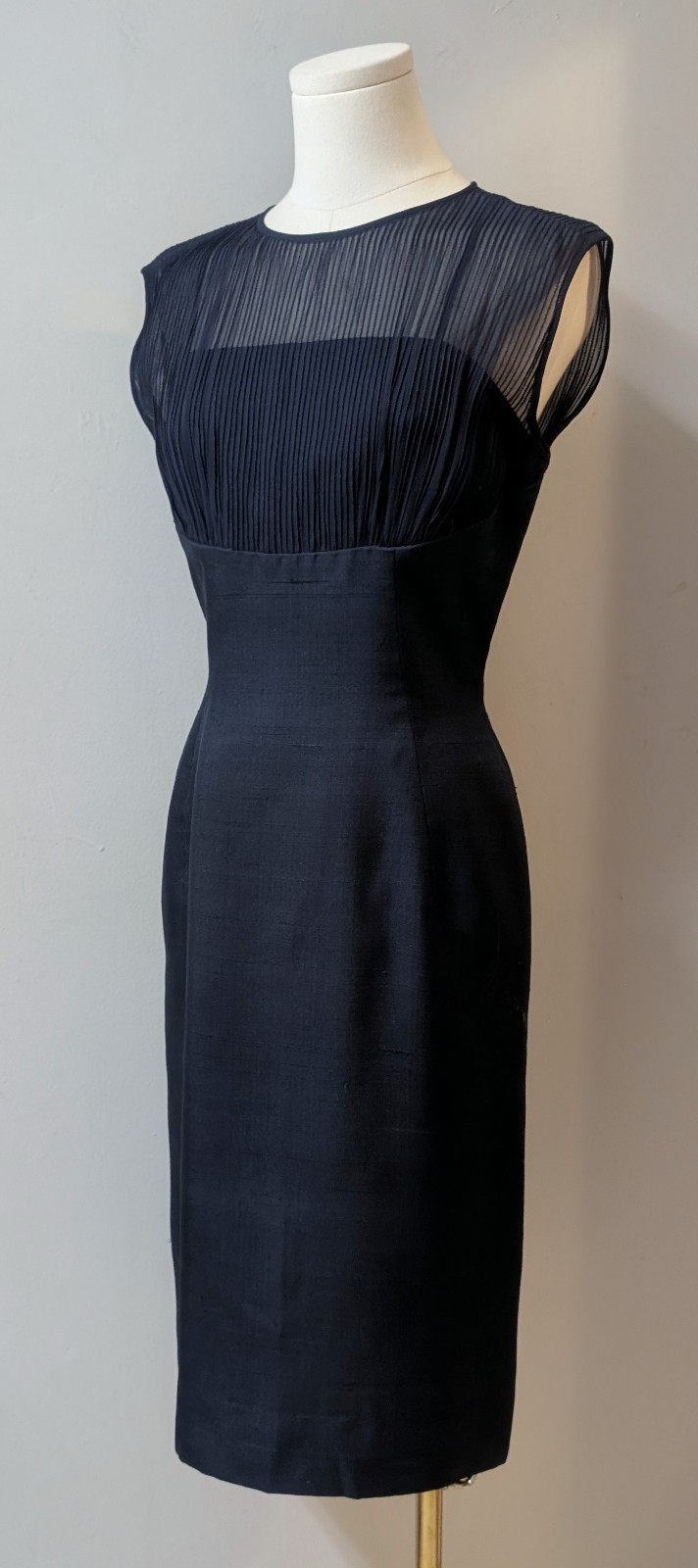 Vintage 60’s Black Illusion Bombshell Audrey Style Dress & Cropped Jacket Set XS