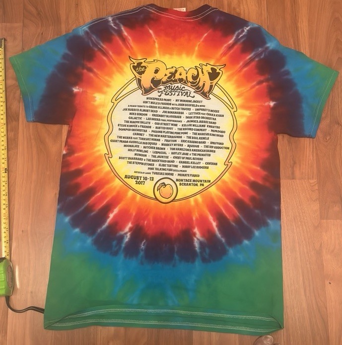 Peach Fest 2017 Tie Dye Shirt Alien UFO Mountain Concert Tee Medium M
