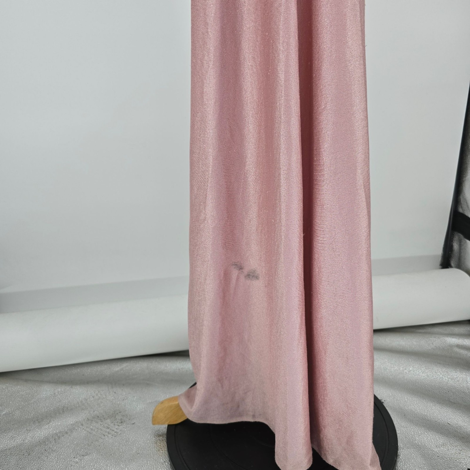 Vintage 1970s Shimmery Rose Gold Crisscross Strap Disco Maxi Dress (XXS) *Flaws