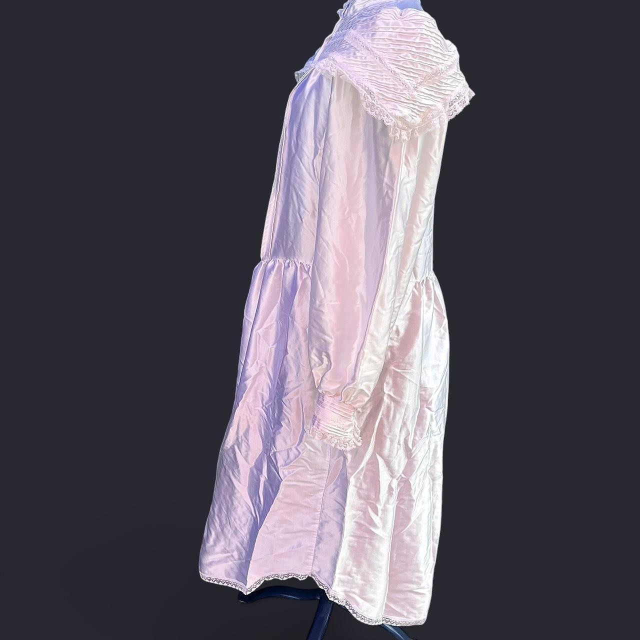 Vintage Gilligan O’Malley Victorian Satin Nightgown Dress white Cottage Core