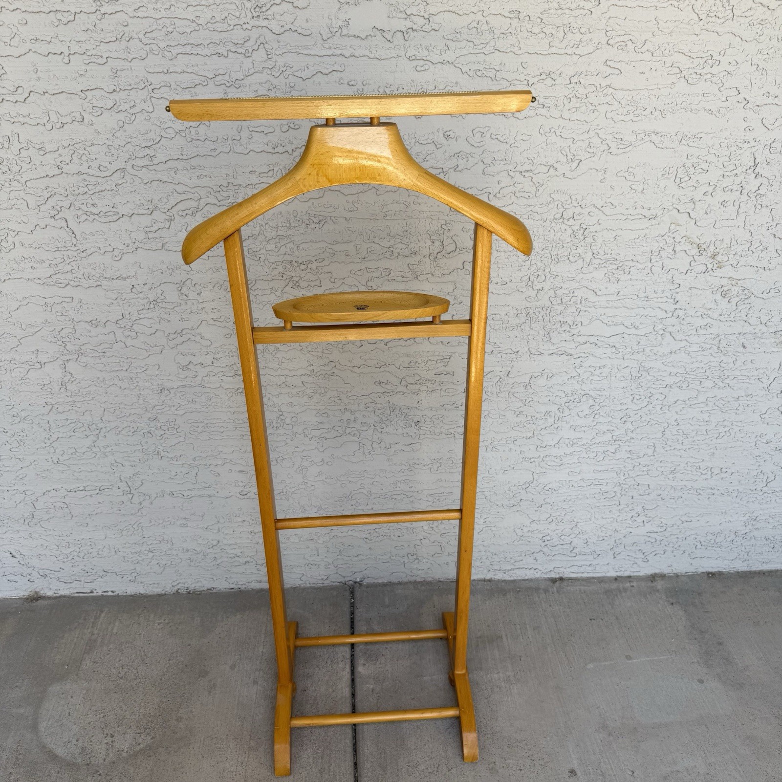 Vintage SPQR Butler Valet Made in Italy Wood Suit Stand Cufflink Tray