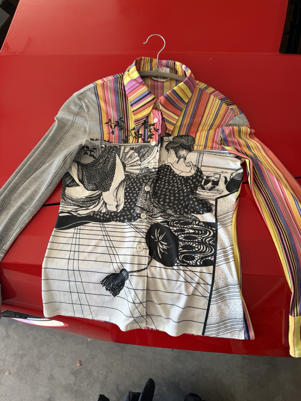 Vtg Nik Nik Button Shirt Disco Unisex Risqué Adult Theme Print See Size In Descr