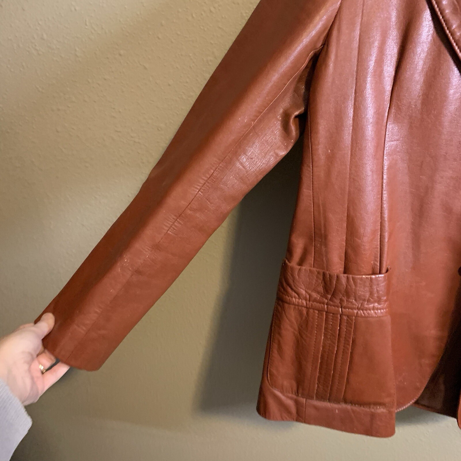VTG Rue Royale By Nino Cerruti Mens Leather Jacket 44R Rust/Brown 70s Bob Dylan