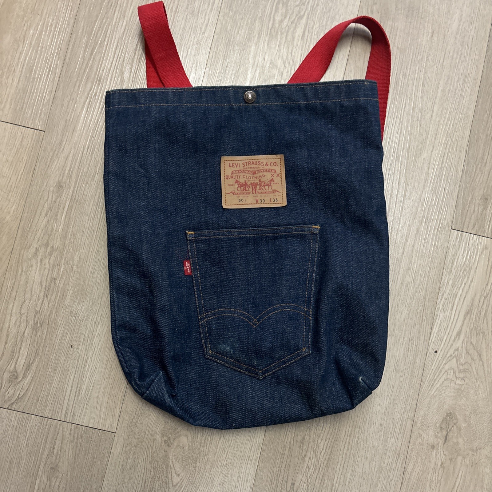 Vintage Levi’s 501 Big E Denim Tote Bag Backpack