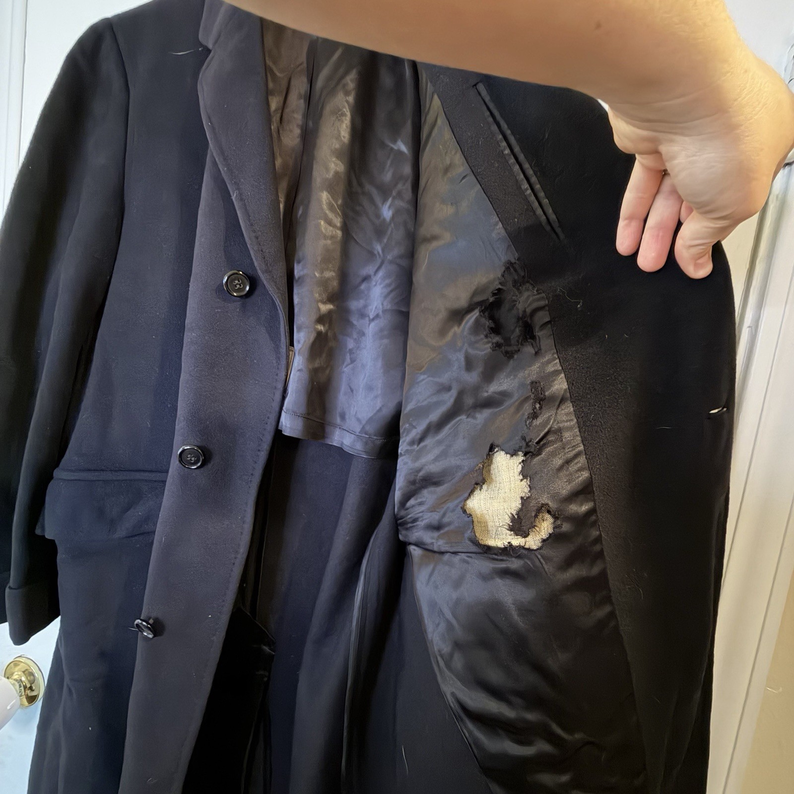 VTG RARE H. Freeman & Son Marshall Field & Company Cashmere Trench Coat Size 40