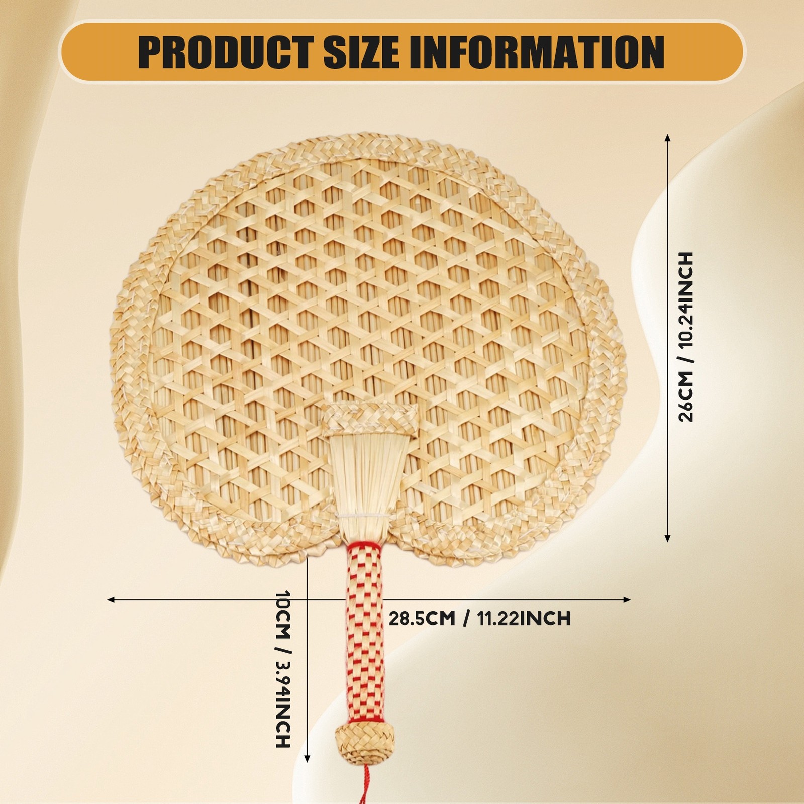 Hand-Woven Woven Straw Hand Fan Old Summer Natural Hand Fan Environmentally8474