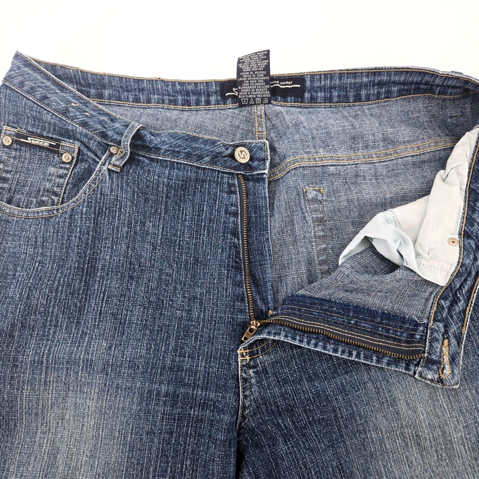 Squeeze Vintage Y2K Stephen Hardy Wide Leg Cargo Style Jeans Plus Size 20