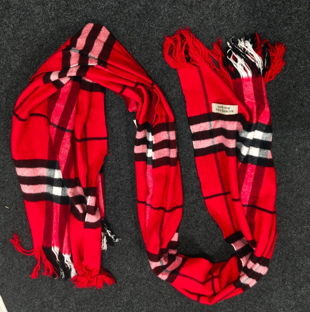 Burberry London Scarf Classic Check Shawl Wrap Vintage Plaid Made In Scotland