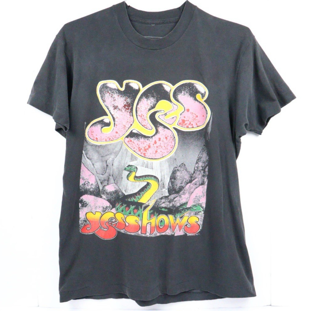 VTG 90’s YES Band Tee YesShows 1991 Around the World in 80 Dates Concert Tee LAR