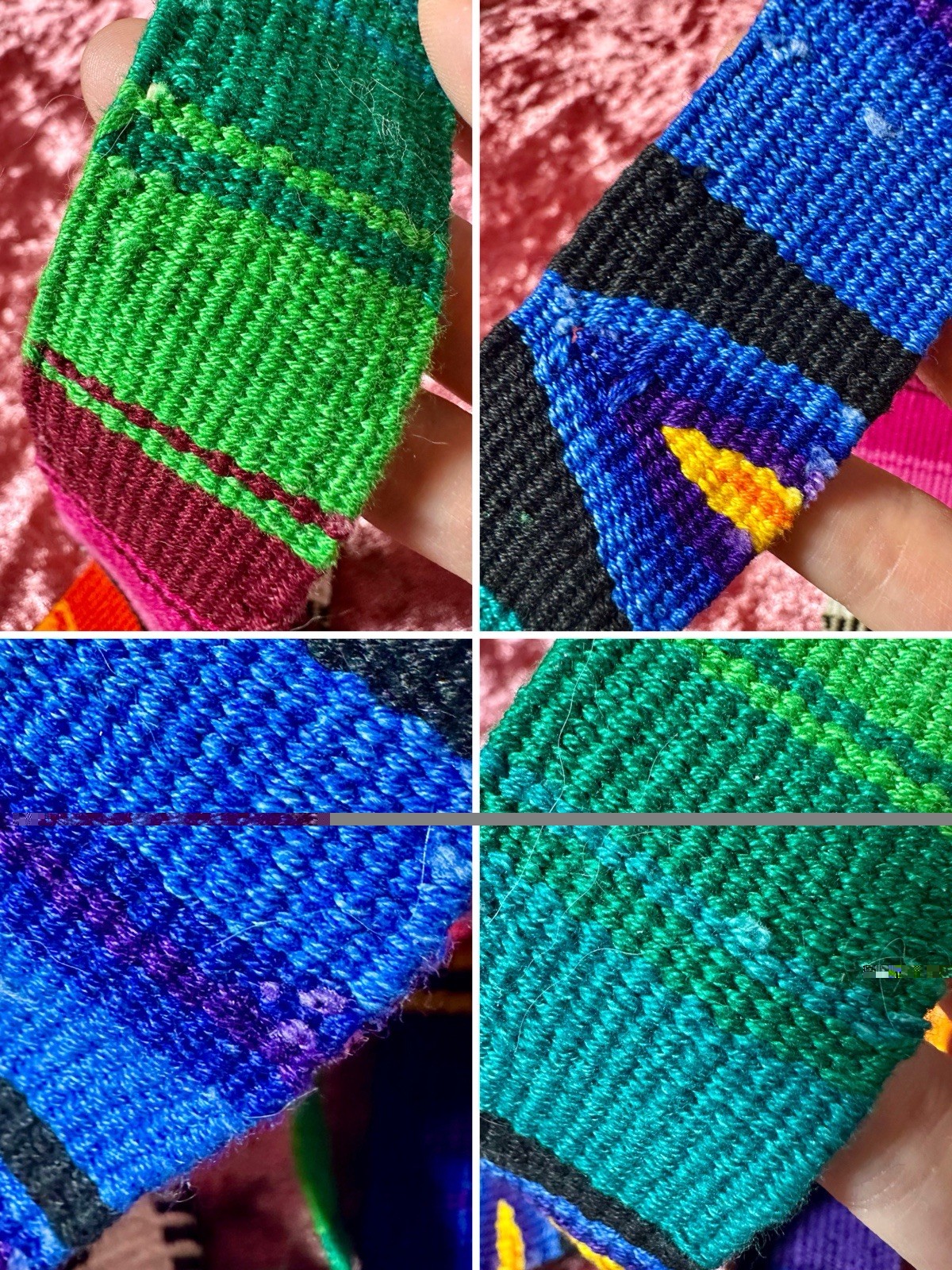 Vintage Colorful Rainbow Geometric Woven Belt Guatemala Adjustable Waist Sash