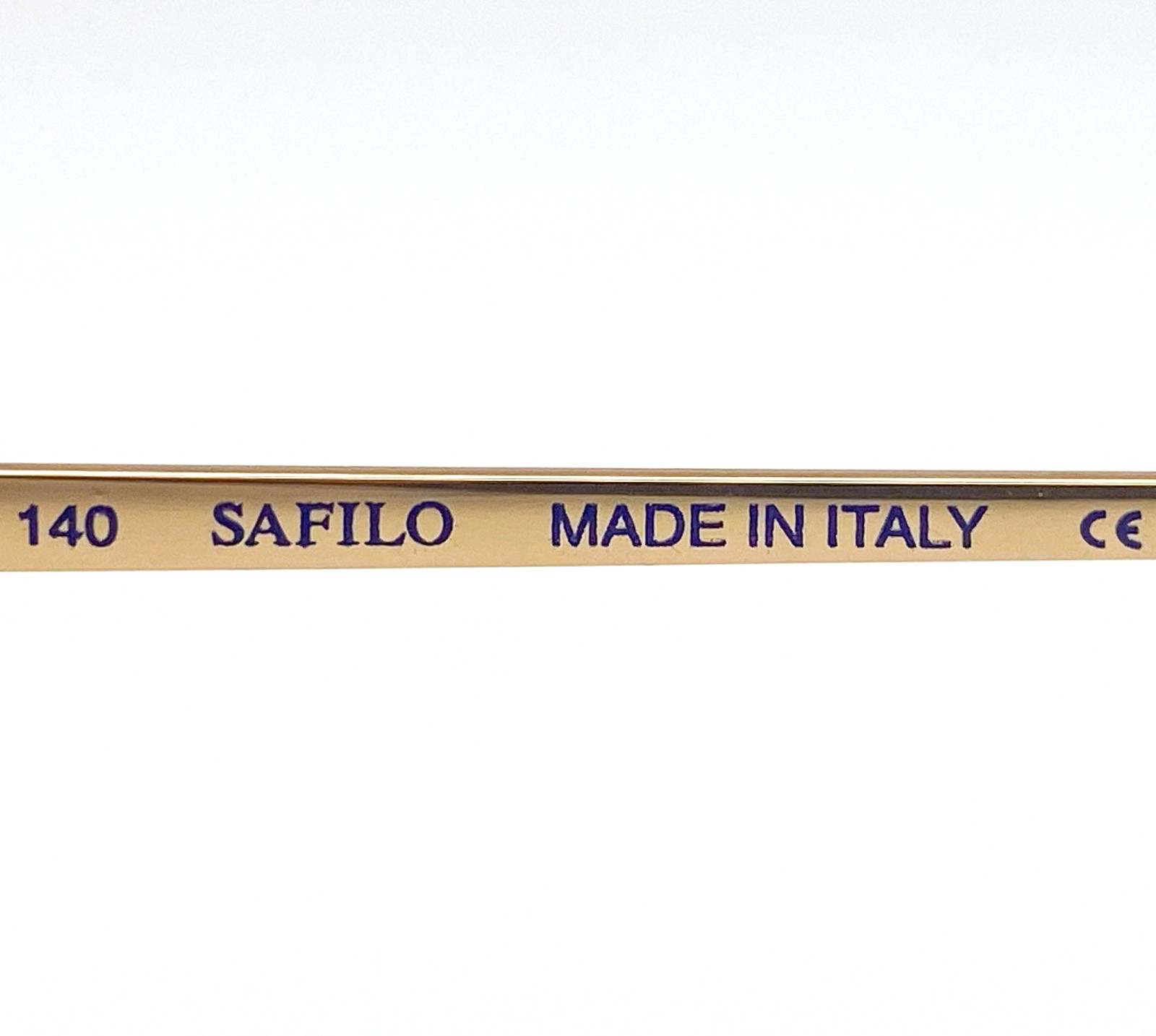 NOS 1990s Safilo Elasta Vintage Gold Stainless Steel Eyeglasses Oval Frames