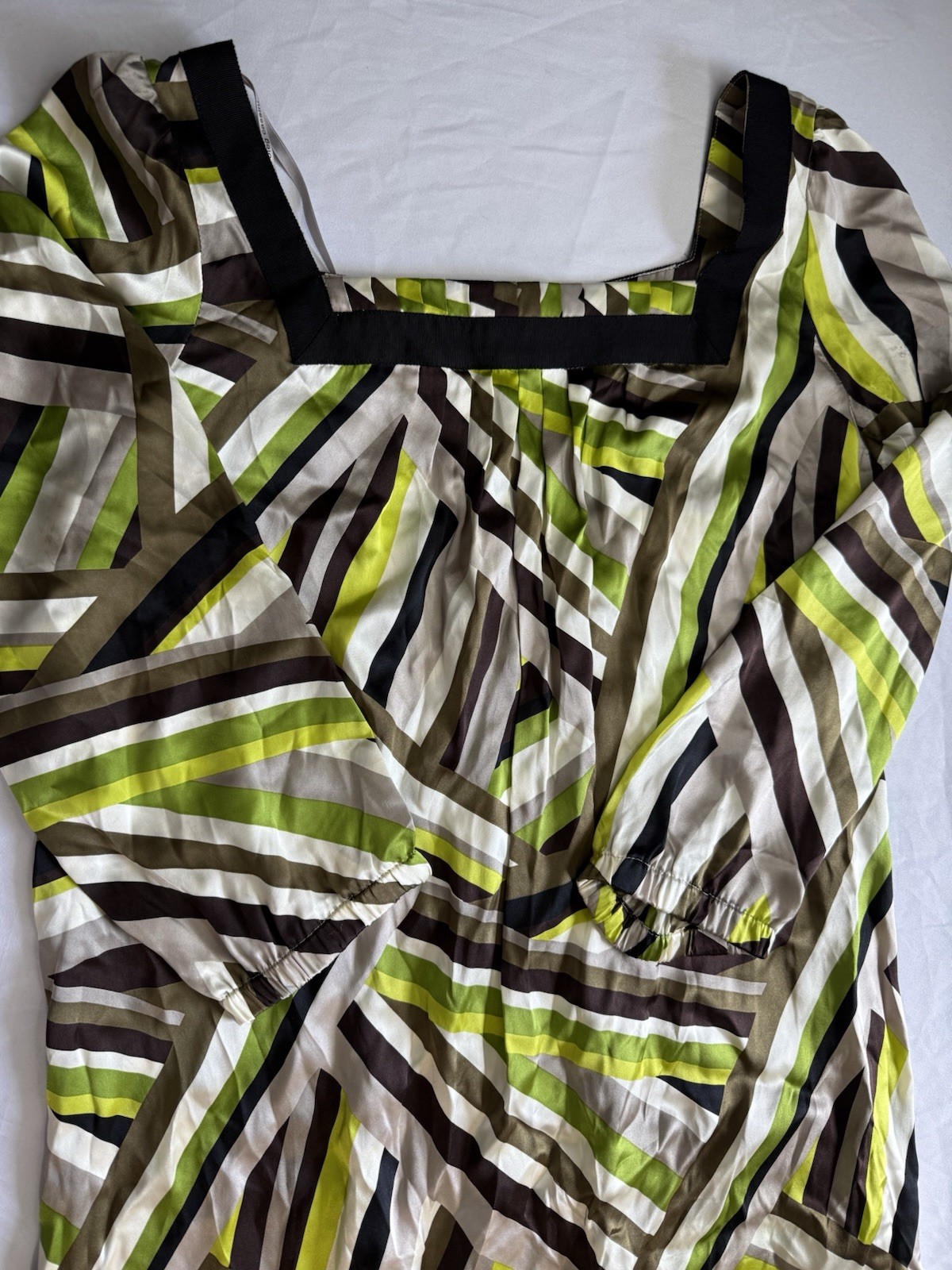 Vintage Oleg Cassini Silk Shift Dress Size 6 Abstract Geometric 80s 90s Designer