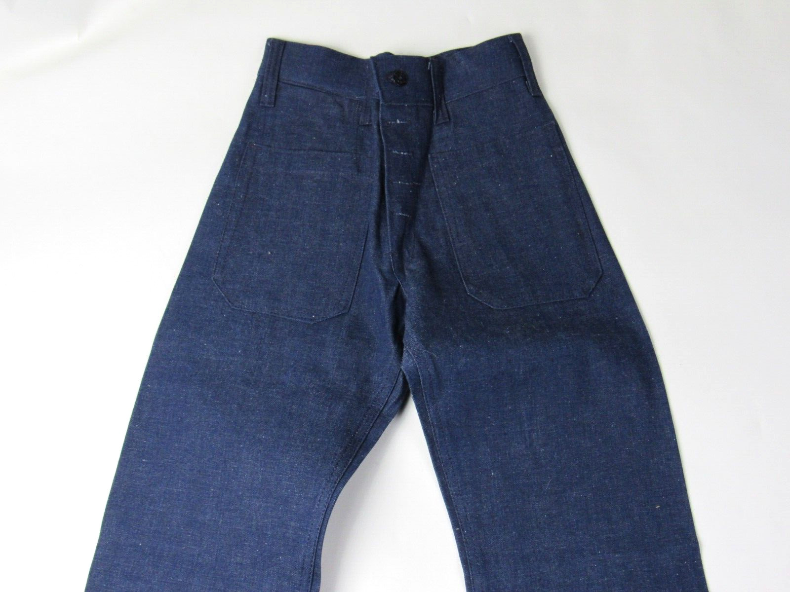 Vtg NOS 1970s Swaby’s Selvedge Bell Bottom Jeans Raw Denim High Waist 22.5 x 32