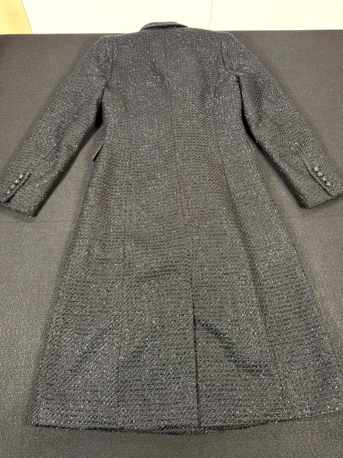 Vintage Cerruti 1881 Femme Overcoat Womens S 55 Gray Textured Double Breasted