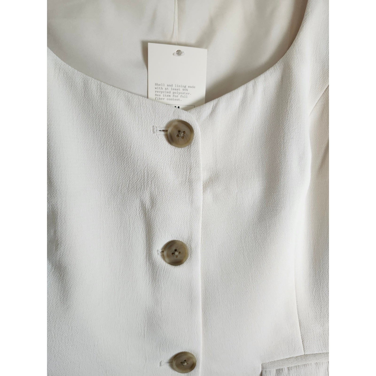 NWT A New Day Cream Button Front Tailored Vest Size Medium Old Money Chic