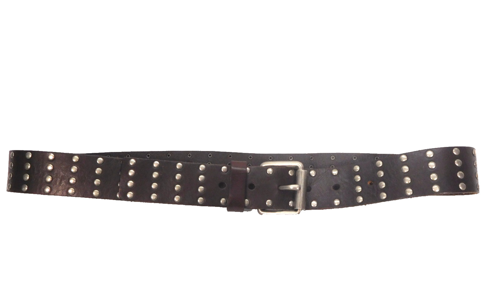 American Eagle Brown Leather Studded Belt SZ Large Y2K Boho Rivet Western