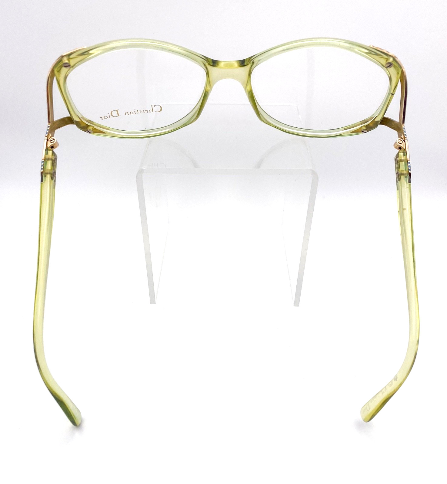 Women’s Christian Dior Vintage 1980s Green Oversized Optyl Eyeglasses NOS Frames