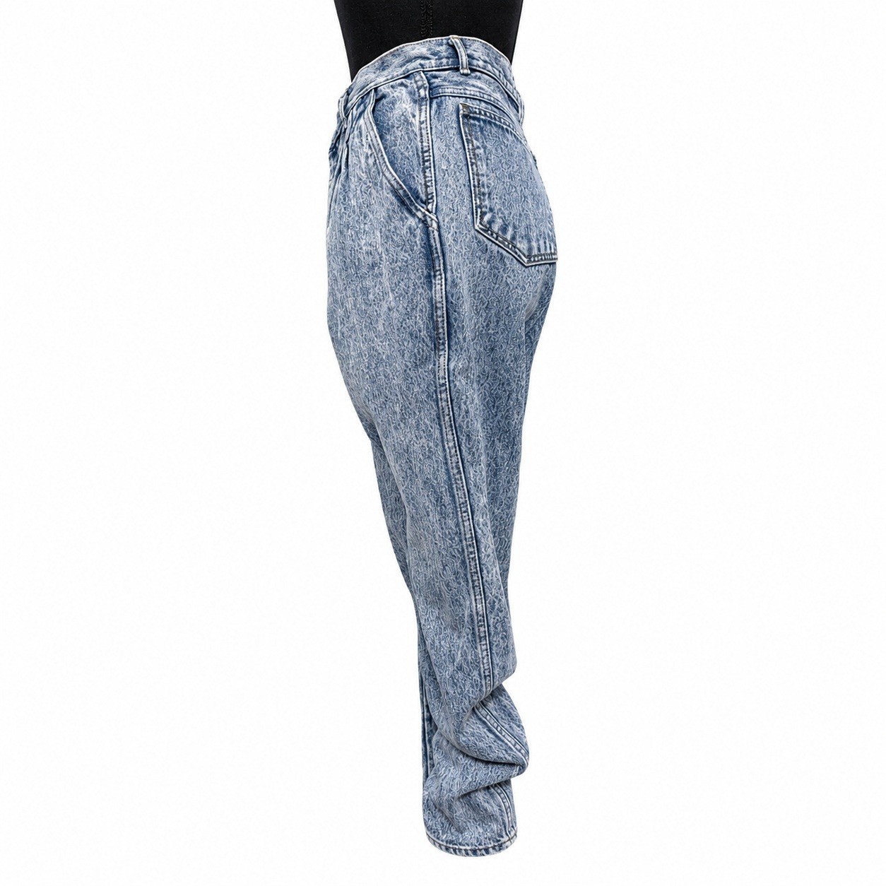 Bill Blass Vintage High Waisted Acid Wash Pleated Tapered Jeans Blue Size 8