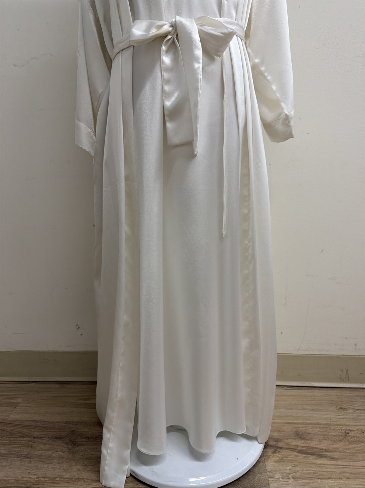 Christian Dior Vtg Maxi Nightgown Satin Slip Dress Small & Robe Small Ivory