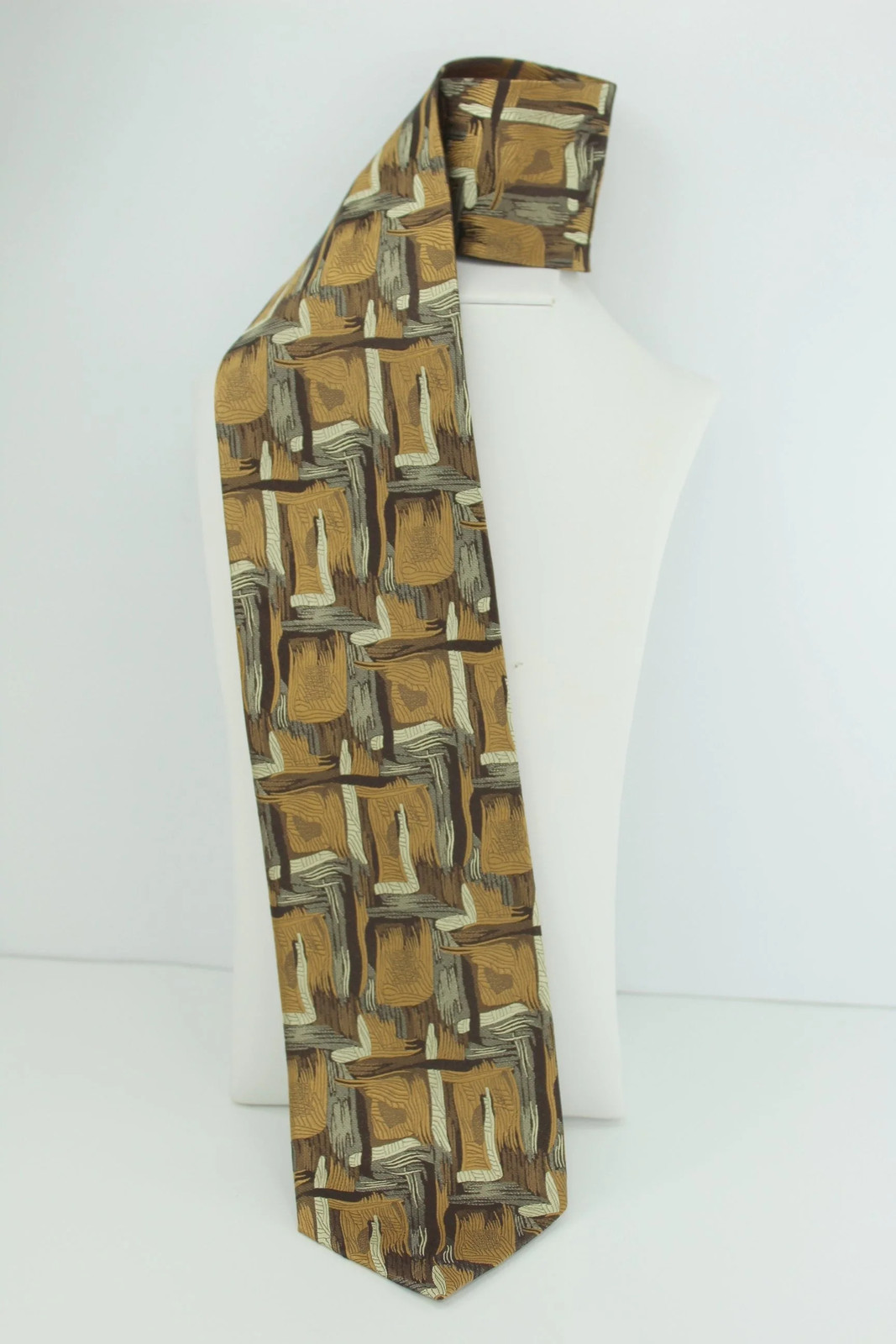 Geoffrey Beene NY 2 Silk Ties Metallic Sensual Print Dark Brown Fantasy Starfish
