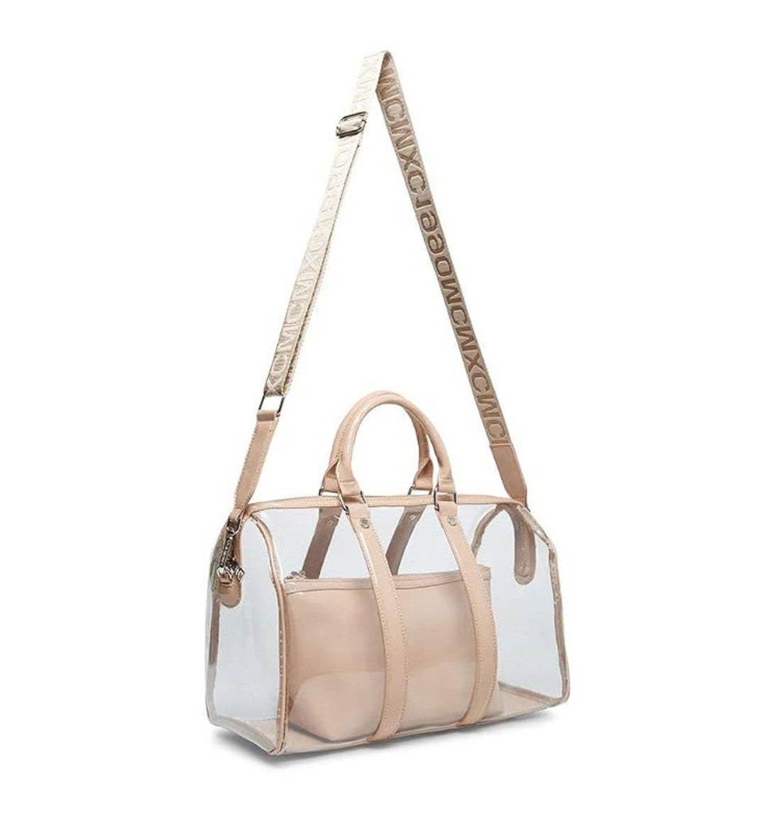 Steve Madden womens Steve Madden DAYLIN Clear Satchel, Nude, One Size US