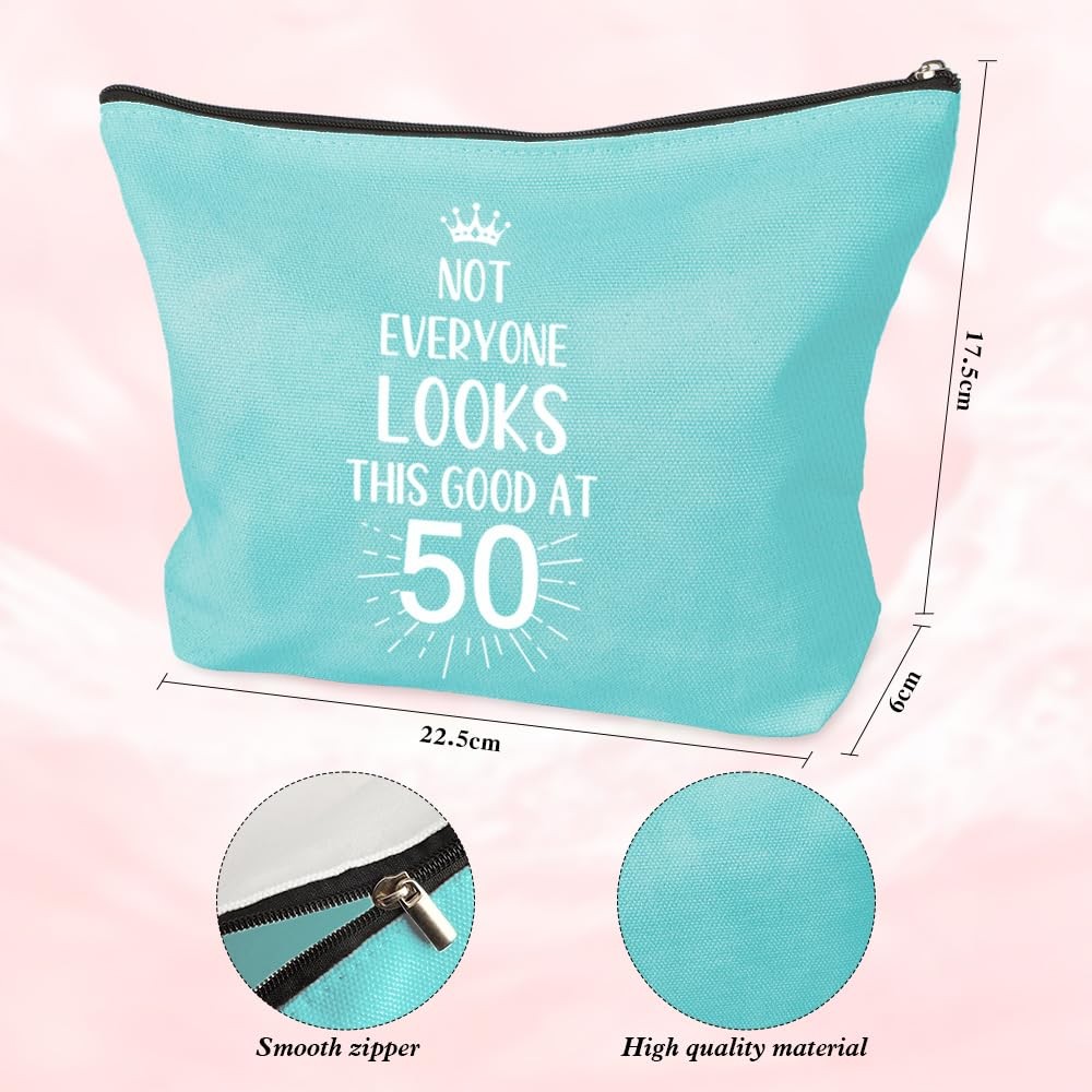 XiuSpark 50th Birthday Gifts for Women,Presents 23*18*5cm, Sky Blue 50