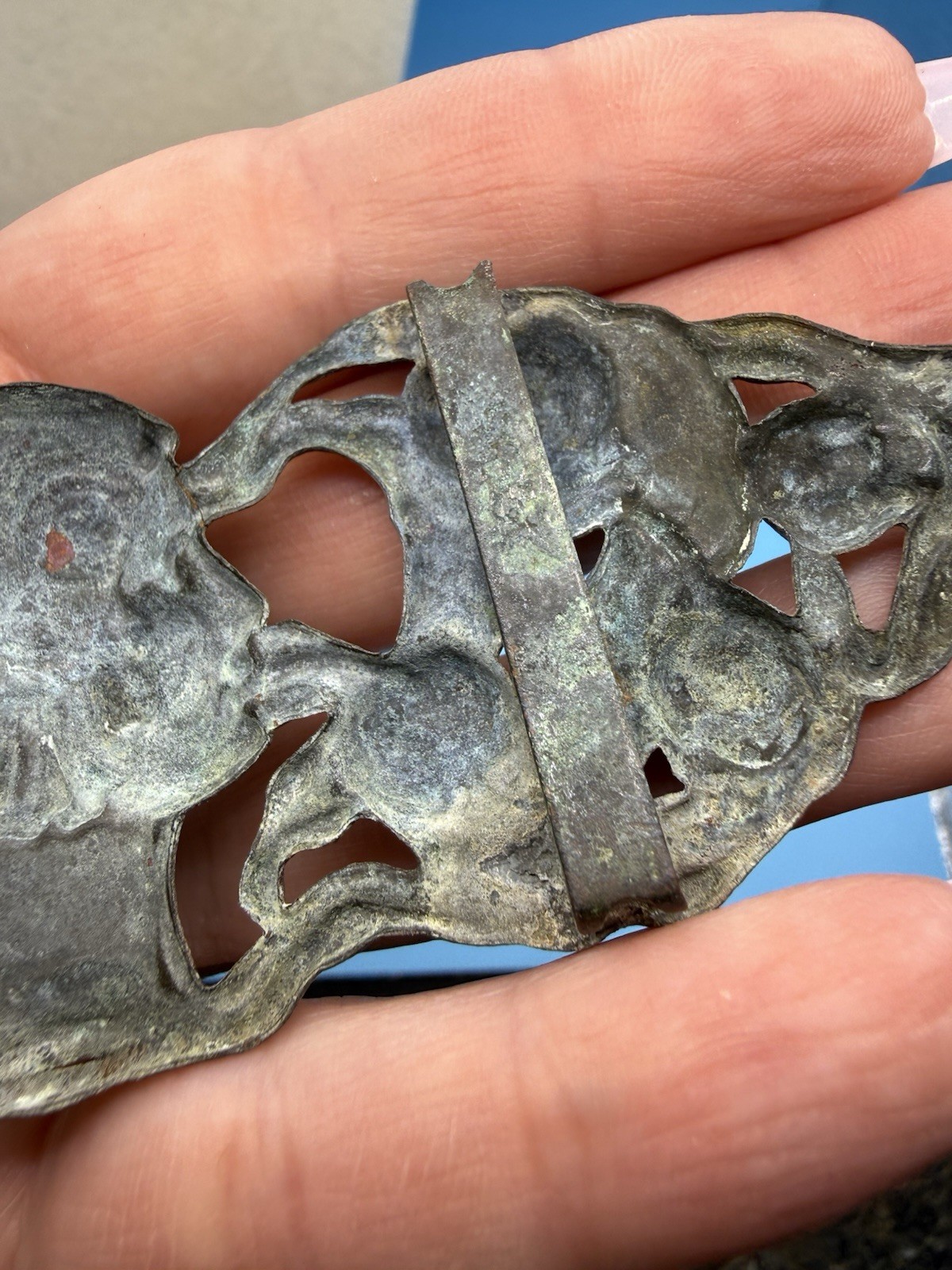 Vintage Art Nouveau Embossed Belt Buckle